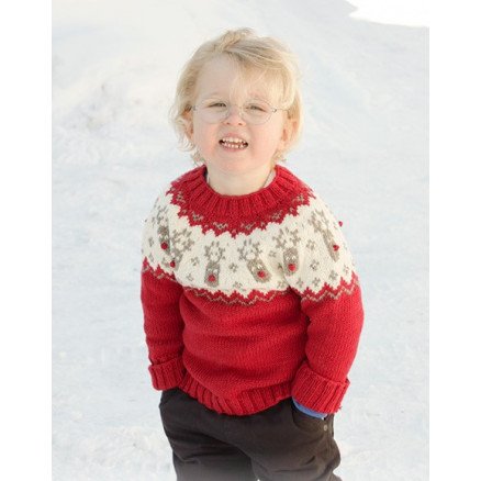 Â Little Red Nose by DROPS Design Genser Strikkeoppskrift str 12 mnd 12 år