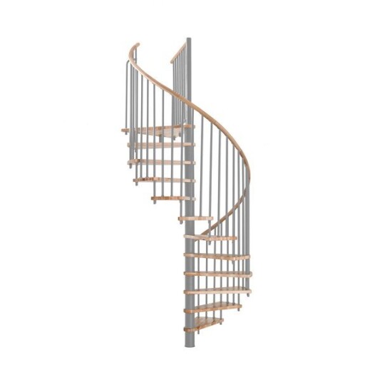 Minka Spiral Wood Spiraltrapp gra ø140 bøg