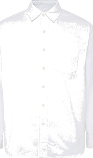 American Eagle White Oversized Csc Yd Oxford Shirt White XXL