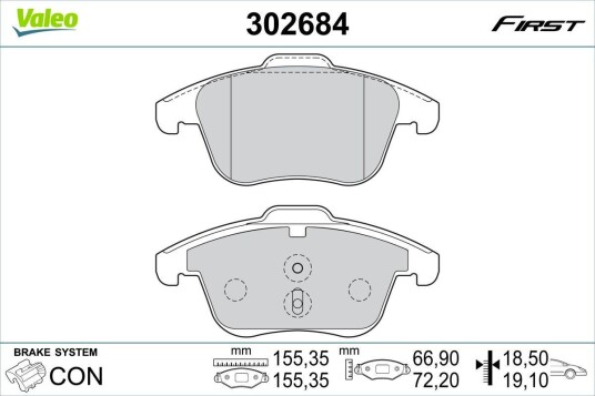 Bremseklosser VALEO 302684