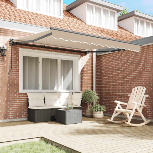 Innvendbar Markise Beige 300x250 cm Polyester Innvendbar Markise Beige 300x250 cm Polyester