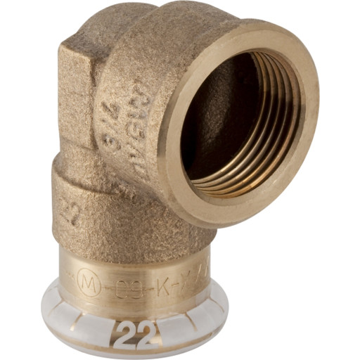 Geberit Mapress Kobber 90° Albu med Innvendige Gjenger 22mm x 3/4" Pressfitting