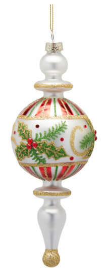 Edg Enzo De Gasperi Julekule h20 cm ø8 hvit og grønn rund Edg Enzo De Gasperi Julekule h20 cm ø8 hvit og grønn rund