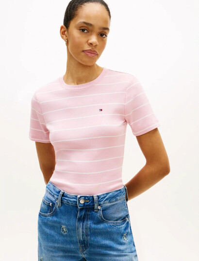 Tommy Hilfiger Slim Cody C Nk Ss Pink M Tommy Hilfiger Slim Cody C Nk Ss Pink M
