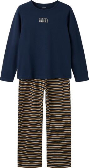 Name It Pysjamas   2 Deler   NkmRobbiq   Navy Blazer/Sepia   Name It   10 år (140)   2 delt nattøy Brun Marineblå