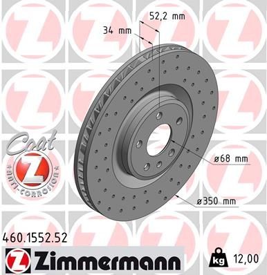 Bremseskive ZIMMERMANN 460.1552.52