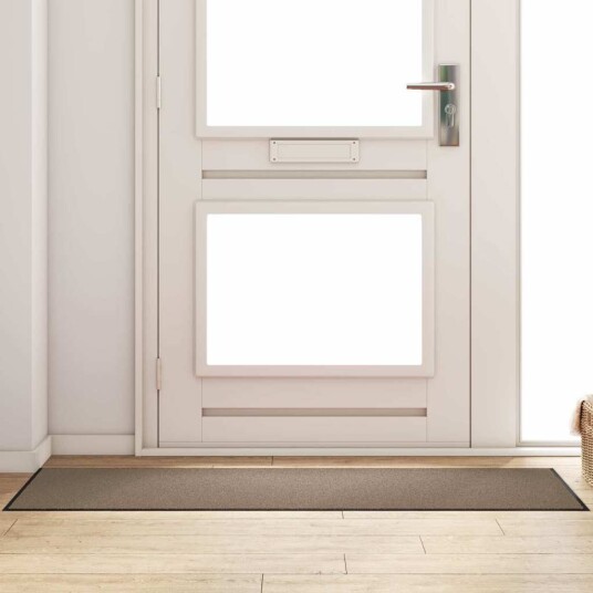 vidaXL Dørmatte Beige og svart 60 x 180 cm 100% Polyamid