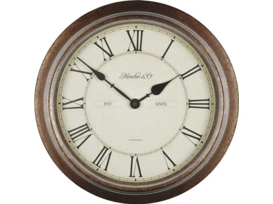 Techno Line WT 7006 Quarz Vægur 36 cm x 7 Træ Badeværelse/vådrum egnet