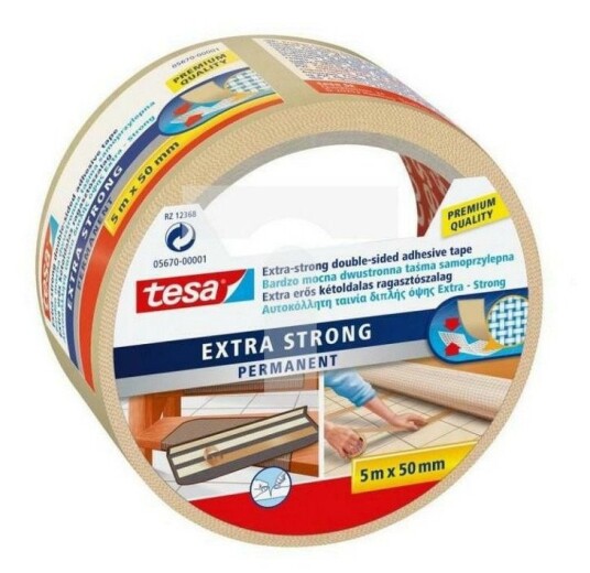 Tesa Ekstra Sterk Teppetape 50mm x 5m
