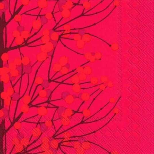 Marimekko servietter kaffe Lumimarja red
