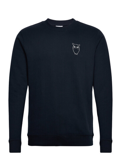 Knowledge Cotton Apparel Elm Small Print Owl Sweat - Gots/Ve - Navy - XXL