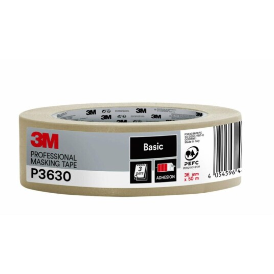 3M Profesjonell Maskeringstape P3630 36mm x 50m Beige