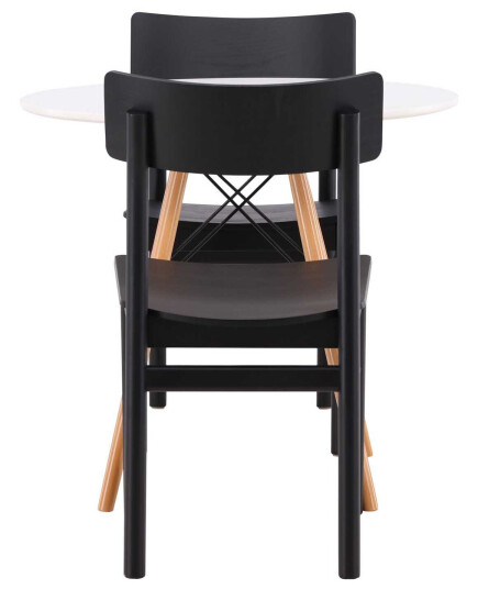 Venture Design Danburi & Montros spisegruppe Svart/hvit 2 stoler & bord 60 cm