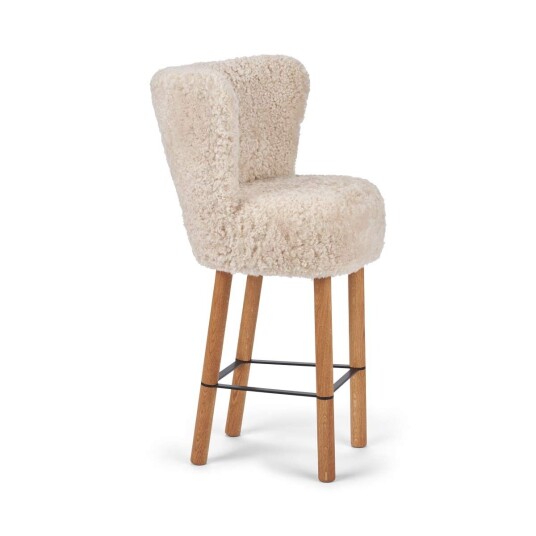 Natures Collection Emilia Barstol Beige Eik med svart stålramme