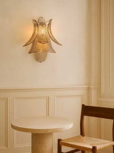 Murano   Vegglampe   Felci   Røkt Krom blank
