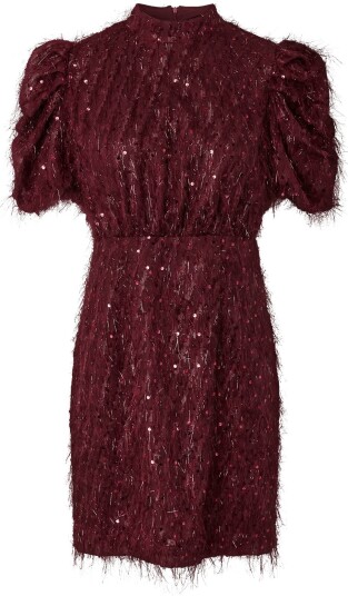YAS Yasilza 2/4 Sequin Dress Noos Burgundy 36 YAS Yasilza 2/4 Sequin Dress Noos Burgundy 36