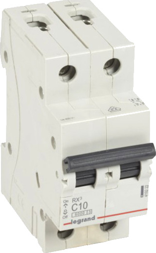 Legrand Automatsikring RX3 C 10A 2P, 2M, 6kA