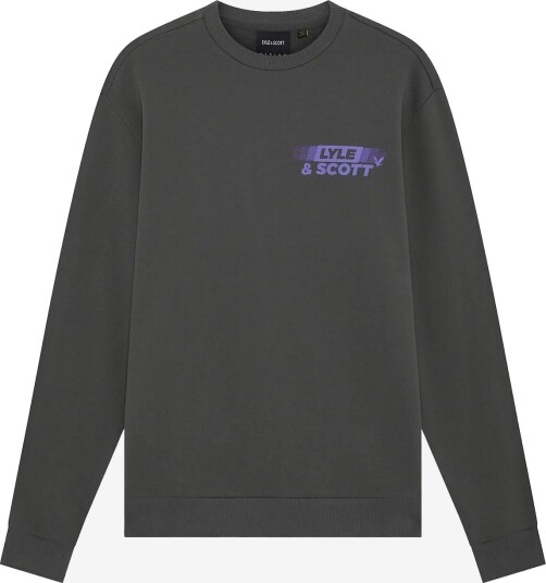 Lyle & Scott Branded Repeat Graphic Sweatshirt   GUNMETAL   XS