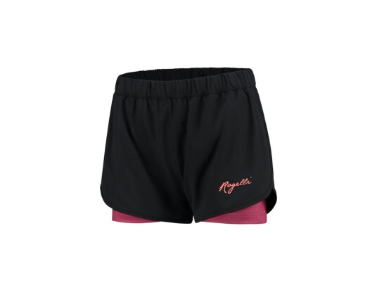 Rogelli Aura løpeshorts 2 in 1 sort/cerise dame