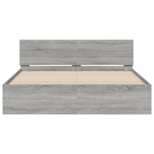 vidaXL Sengeramme med hodegavl grå sonoma 140x190 cm 8721012247192