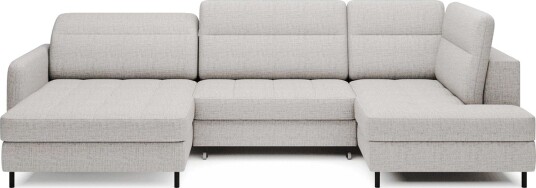 Berrto Sofa med Divan og Sjeselong 5 seters Lysgrå