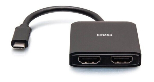 C2G USB-C to Dual HDMI MST Hub - 4K - adapter - USB-C / HDMI - 20 cm