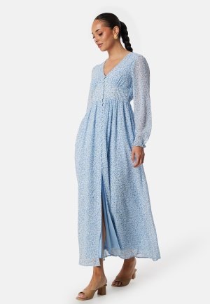 ONLY Amanda L/S Long Dress Cashmere Blue AOP:Al XS