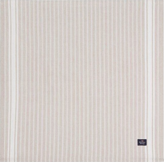 Lexington   Icons stripete oxfordserviett 50x50 beige/hvit
