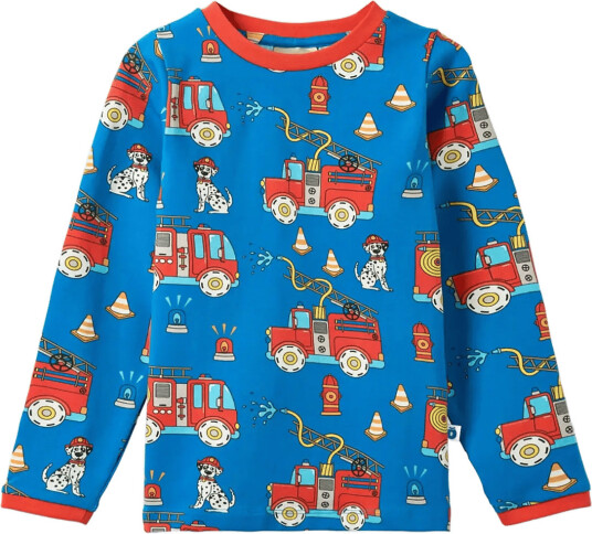 Småfolk Elstar Long Sleeved Top Fire Truck Blue 122 128