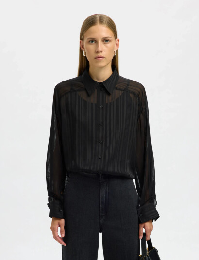 Selected Slfmargrethe Ls Shirt Ex - Black - 38 Selected Slfmargrethe Ls Shirt Ex - Black - 38