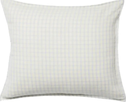 Garbo&Friends Muslin Pillowcase 50X60 Cm Gingham Sky Blue   Cream   100X130.35X55