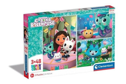 Clementoni Puzzle Gabby's Dollhouse 3x48st. Gulv