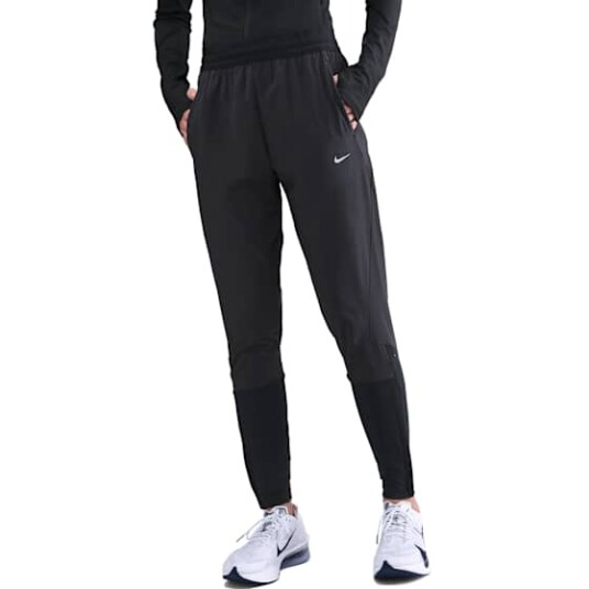 Nike Swift Dri FIT Mid Rise Pants Dame Black/Reflective Silver M