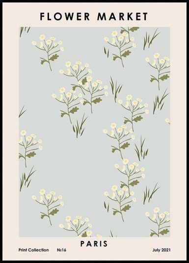 Flower Market Paris Poster Plakat / 50x70cm