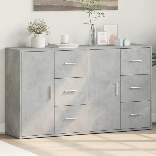  Skjenker 2 betonggrå 60x31x70 cm konstruert tre