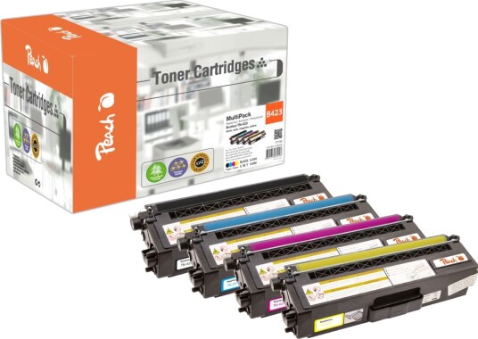 Peach-tonerkassetter som passer Brother TN-423 Lasertoner multipakke, 4-pakning