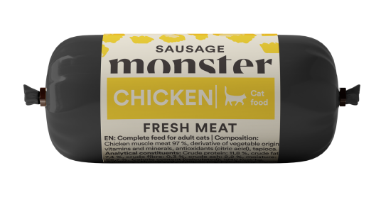 Kattepølse Kylling 80 g Våtfôr til Katt - Monster Pet Food