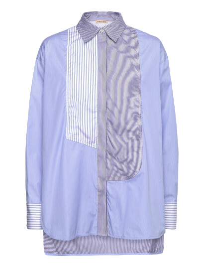 Stella Nova Combined Cotton Stripe Shirt - Blue - 34 Stella Nova Combined Cotton Stripe Shirt - Blue - 34