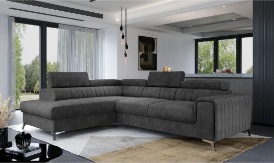 Seksjon Eltap Laurence 278x205x92 cm Dora 96 Svart Venstre