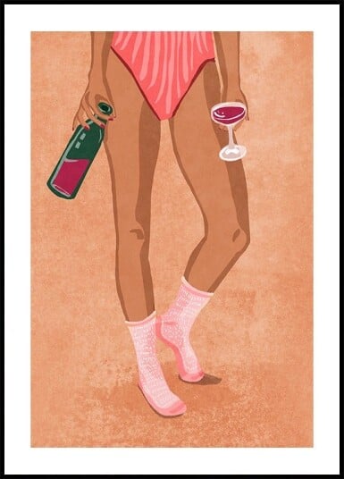 Wine and socks Plakat Plakat / 100x150cm