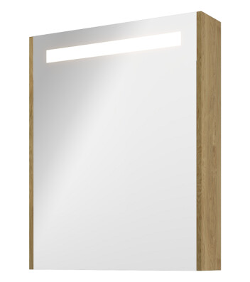 Sanibell Proline speilskab med lys, 60x74cm, ideal eik Sanibell Proline speilskab med lys, 60x74cm, ideal eik