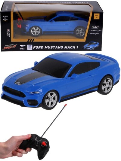 Ford Mustang Mach 1 Radiostyrt bil med lys blå 20 cm
