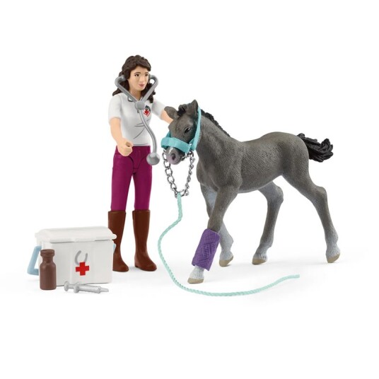 Schleich Pocket Sett: Mrs. Kramer med føll