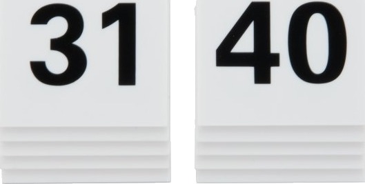 Securit® Bordnumre 31 40 I Hård Hvid Akryl Securit® Bordnumre 31 40 I Hård Hvid Akryl