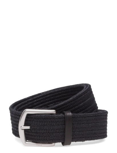Polo Ralph Lauren Leather-Trim Braided Belt - Black - M