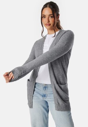 VILA Viril Open L/S Knit Cardigan Medium Grey Melange XL VILA Viril Open L/S Knit Cardigan Medium Grey Melange XL