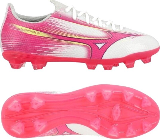 Mizuno Alpha Iii Select Fg Blazing Flair Hvit/rosa Barn Gress (Fg) størrelse 38 Mizuno Alpha Iii Select Fg Blazing Flair Hvit/rosa Barn Gress (Fg) størrelse 38