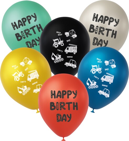 Folat Ballonger Happy Birthday Veiarbeid 6-pakning 27672