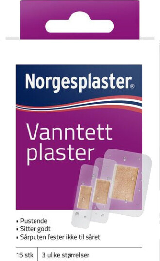 Norgesplaster Vanntett plaster 15 stk Norgesplaster Vanntett plaster 15 stk