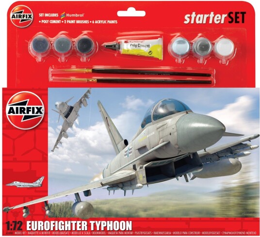 Eurofighter Typhoon Starter Set 22cm Airfix 1:72 Byggesett Eurofighter Typhoon Starter Set 22cm Airfix 1:72 Byggesett